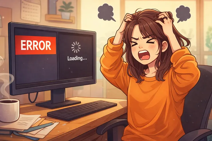 不是靈感枯竭,是電腦先崩潰。(圖片來源/ChatGPT)