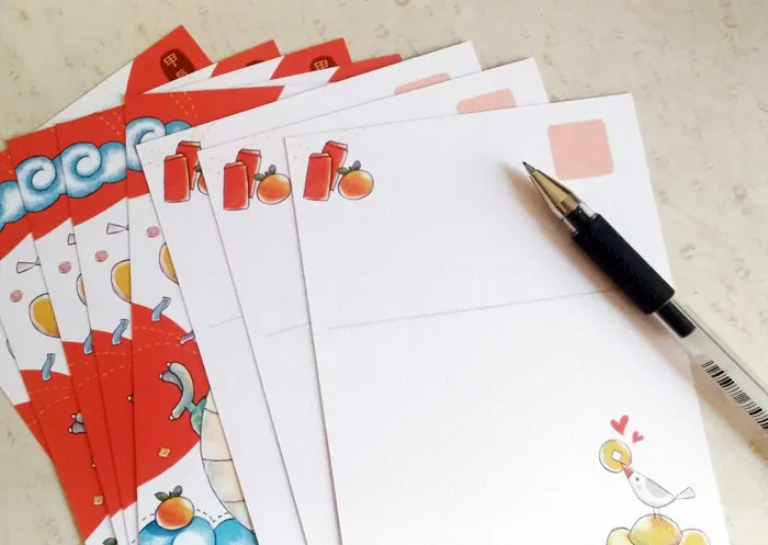 開始準備寫賀卡囉