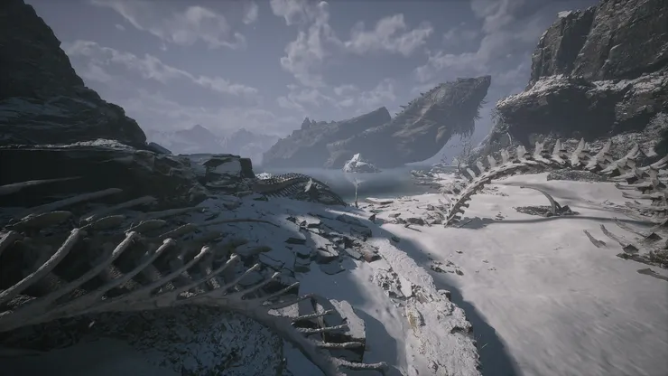 遊戲截圖：獨自一身的龜將與蛇將枯骨