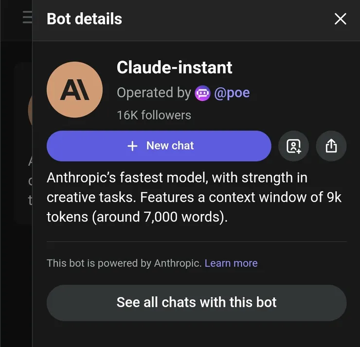 可以點擊New chat開啟新對話