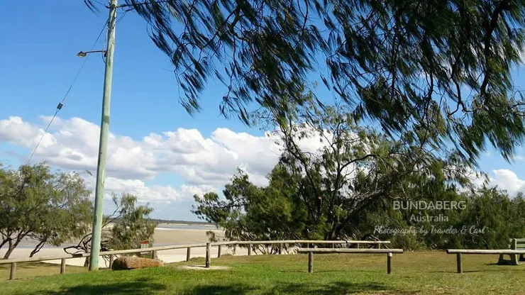 Bundaberg 工作結束，去海邊走走，搖曳的柳樹，悠閒的午後