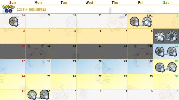 12月份傳說團體戰