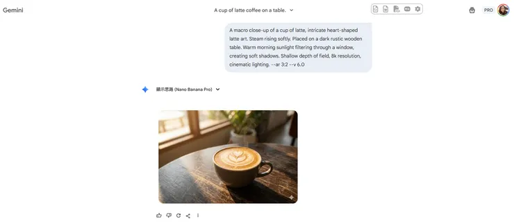 A macro close-up of a cup of latte, intricate heart-shaped latte art. Steam rising softly. Placed on a dark rustic wooden table. Warm morning sunlight filtering through a window, creating soft shadows. Shallow depth of field, 8k resolution, cinematic lighting. --ar 3:2 --v 6.0