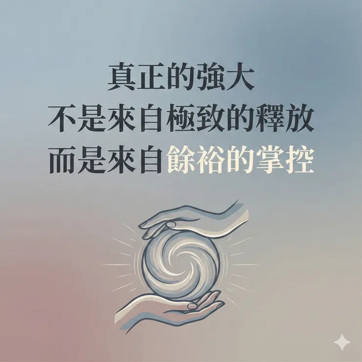 真正的強大，不是來自極致的釋放，而是來自餘裕的掌控。