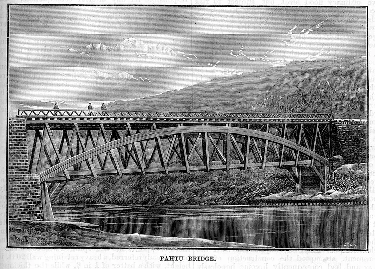 台灣淘金熱的起點:砂金現身的八堵鐵橋(圖片來源:"Formosa and its railways." Engineering: An Illustrated Weekly Journal. Vol. 53 (3 June 1892): 673.)