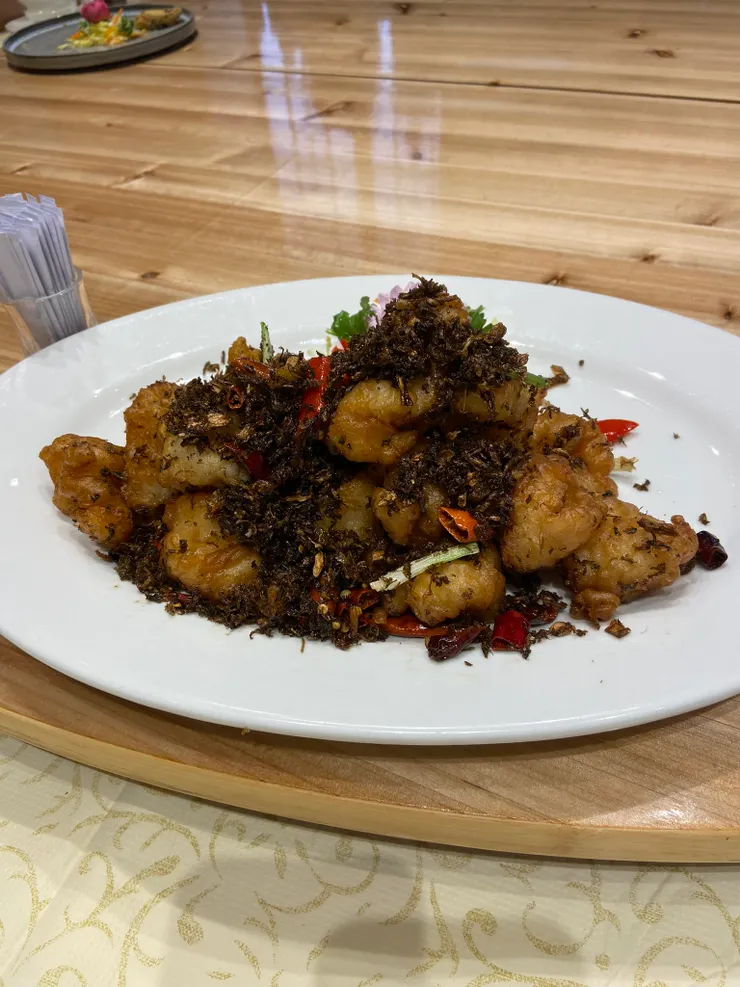 欖菜酥炸明蝦球