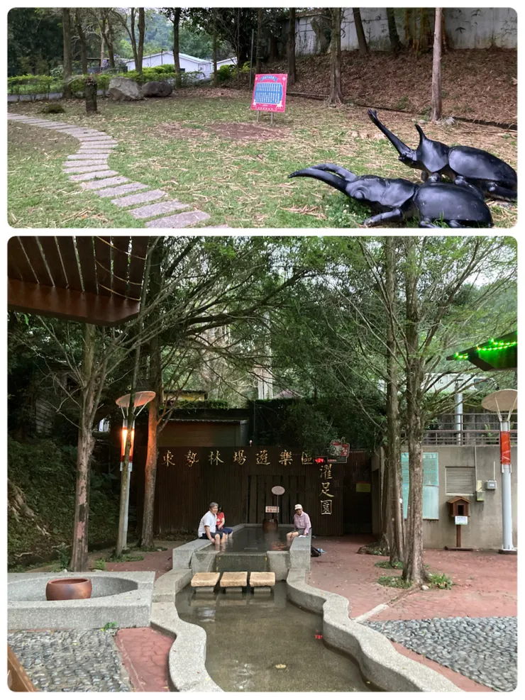 園內也有免費溫泉泡腳池,賞螢前先來休息一下!