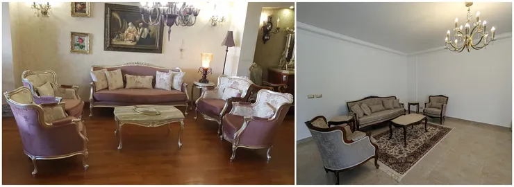 左:傢俱店樣品、右:最終的成品(自攝)