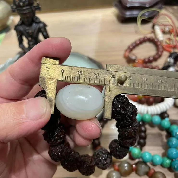 二眼老天珠白瑪瑙配老金剛菩提