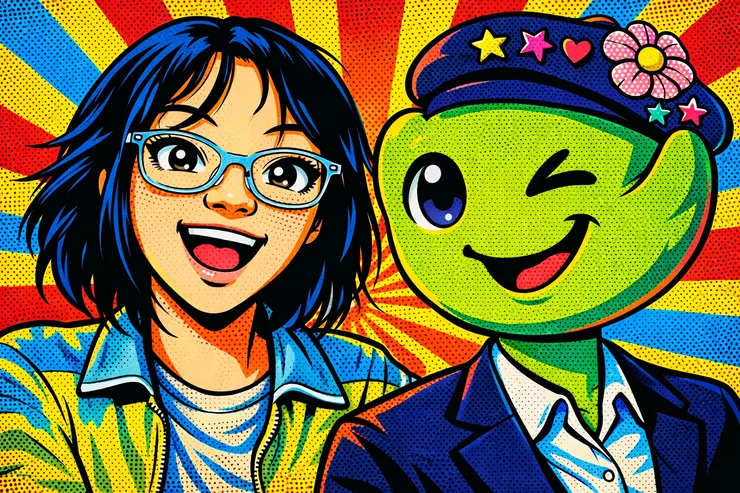 我和小菿的合照 (ChatGPT美化開心版生成)