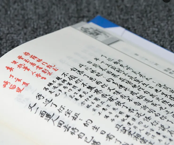 《紅樓夢》早期手抄本，往往附有曹雪芹密友的批注（紅字部分）／圖片取自網路