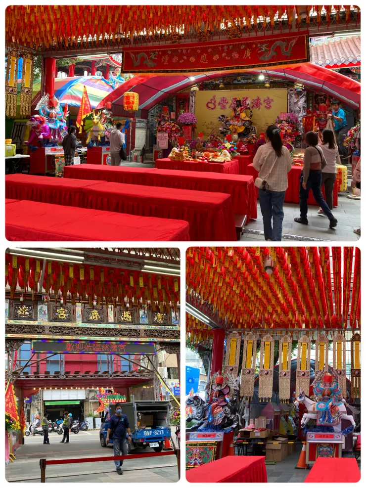 建醮期間不開放民眾進到廟內參拜，但可以在廟外的供桌參拜