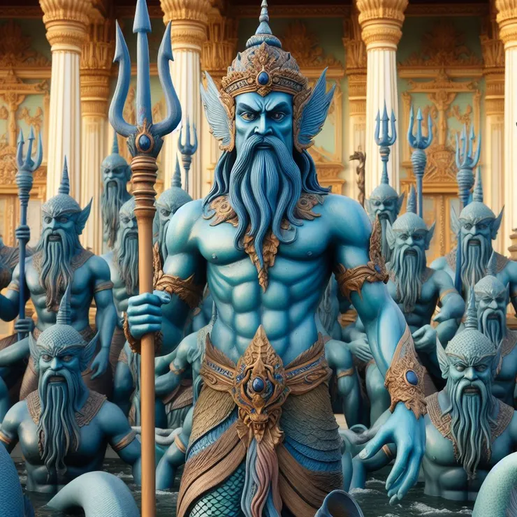 海底人首領沖提二郎帶著小兵來抓妙妮