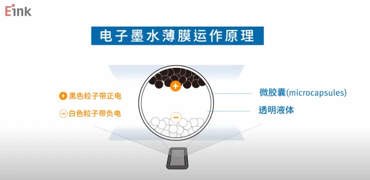 電子紙運用原理 (圖片來源:元太公司YT)
