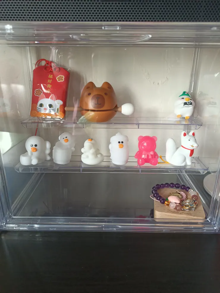 終於把公仔收納盒組好了!