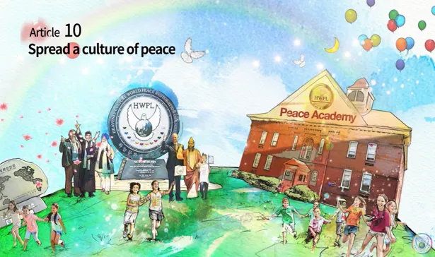 ▲ DPCW 第10條「傳播和平文化」插畫