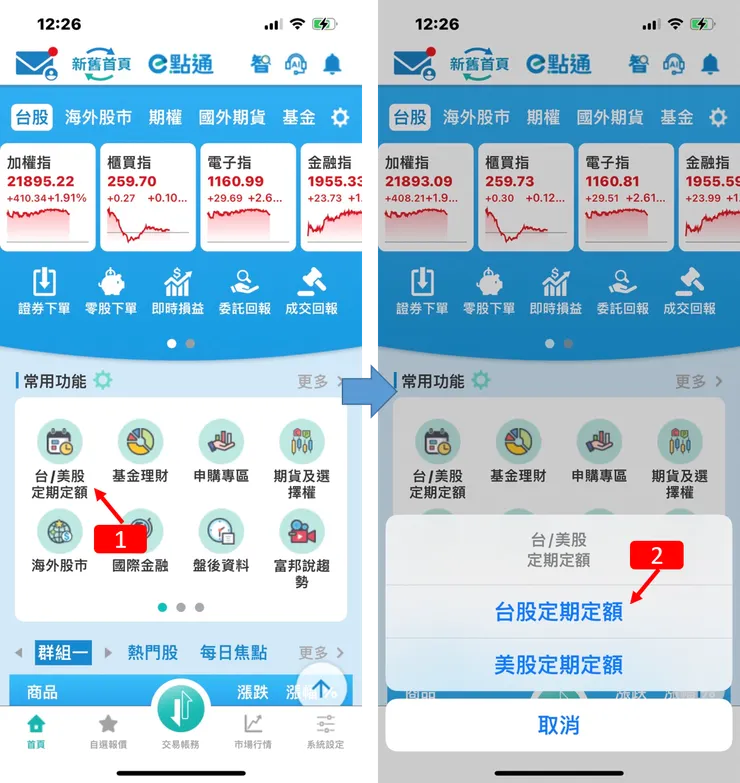 定期定額｜富邦e點通，修改006208投資金額