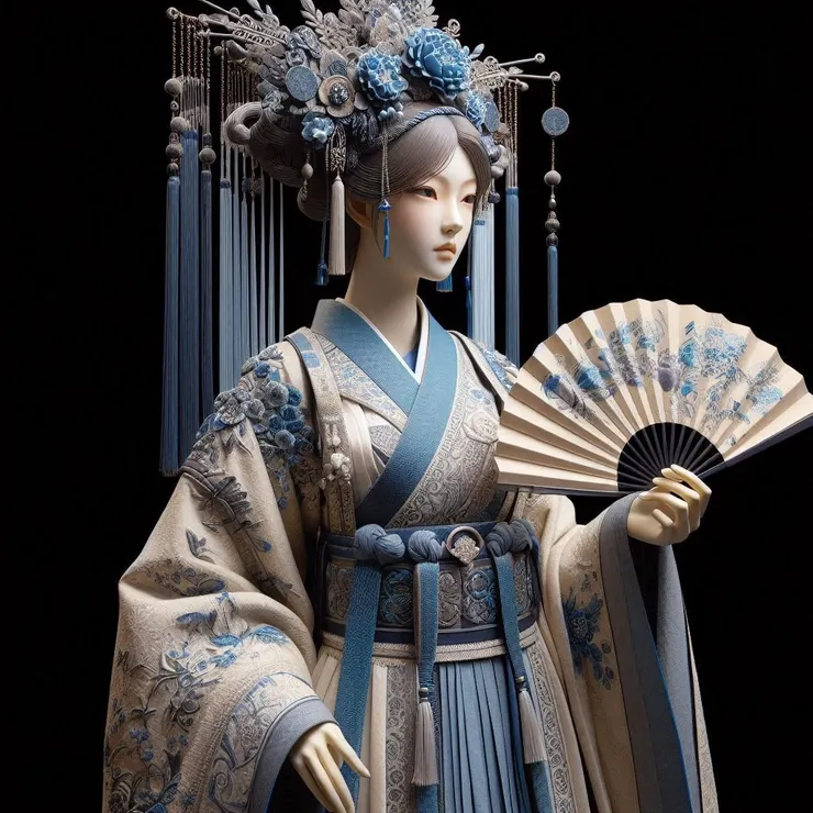 實穿示範 | 藍紫靈感色系|※解說:原圖為原創手繪稿，搭配使用AI繪圖工具 