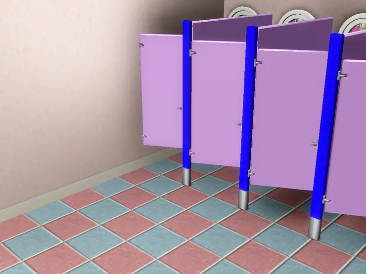 我很開心Sims 3有公共廁格，這樣才可以建設公共設施！Sims 4沒這種廁格，反而有男女廁的門，Sims 3則剛剛相反，真奇怪！