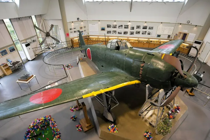 展示中的紫電改機體。