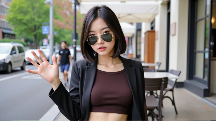 向我揮手的辣妹