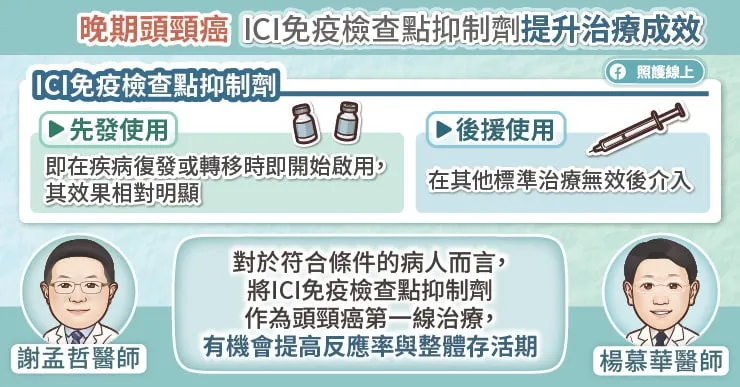 晚期頭頸癌，ICI免疫檢查點抑制劑治療成效