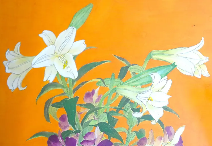 〈歲朝清供〉局部－百合