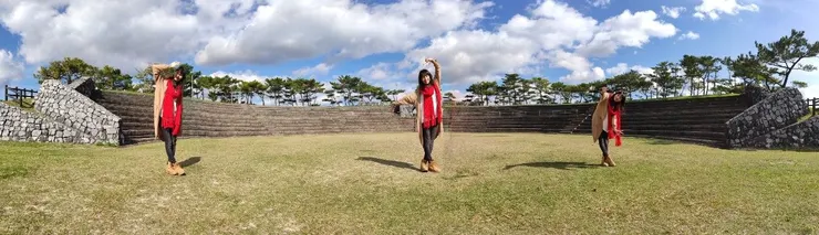 陽光、空地、藍天，環景拍攝。