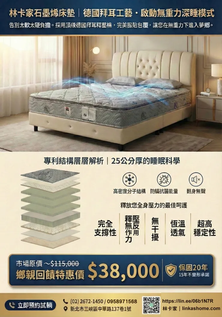 林卡家石墨烯床墊優惠文宣