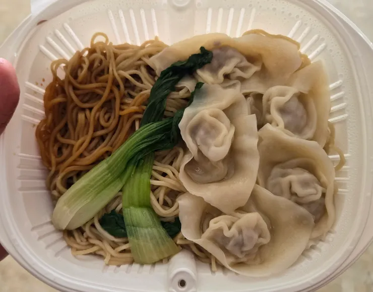 麵條看上去不錯，水餃還有五顆🥟