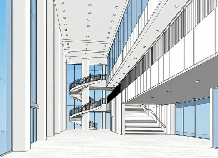 Vista del modelo BIM utilizada como entrada para un ejemplo de Render AI con BIM