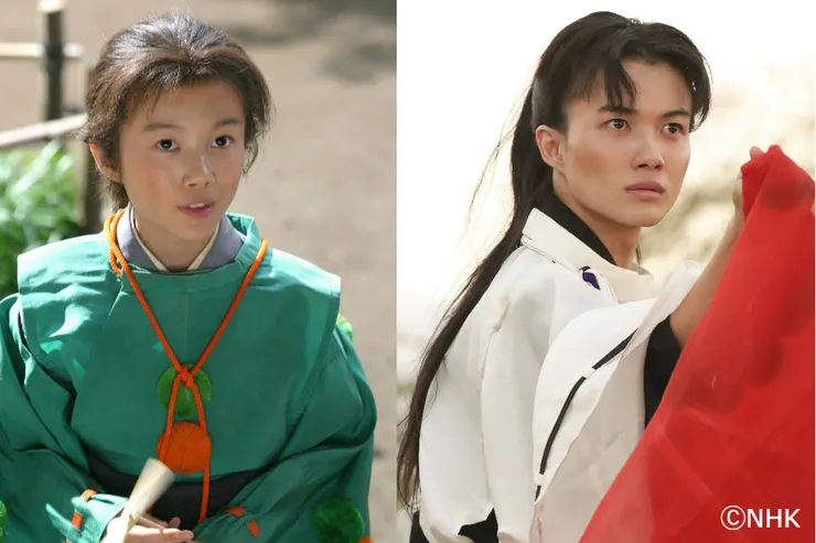 神木隆之介。左是「義經」時期，右為2012年「平清盛」再度飾演源義經。