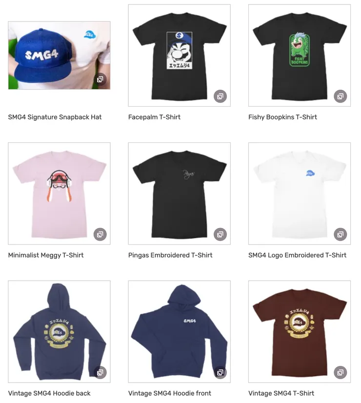 SMG4 早期商品（圖 / SMG4 Store Wiki Fandom）