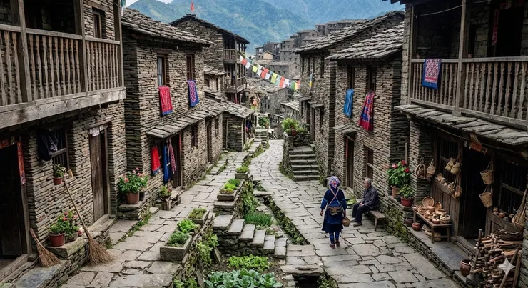 回首來時路,石板步聲徊。