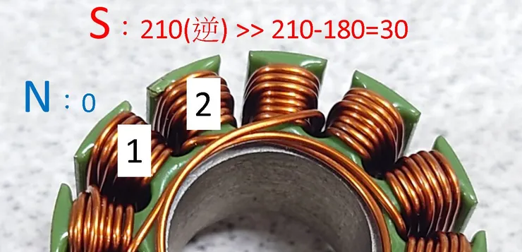 繞向更改電氣角度