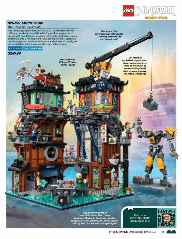 獨家特別款『Ninjago city workshops（忍者城市工坊）』$249.99。