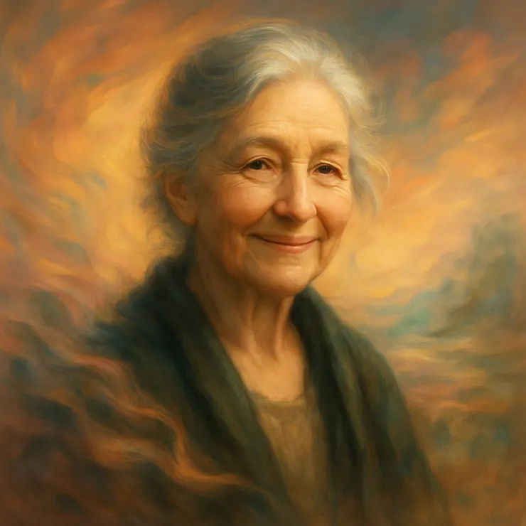 Jane closed her eyes and pressed her fingertips gently to the surface of the image. Colors bled into each other - pale pinks, soft browns, and a hint of green.