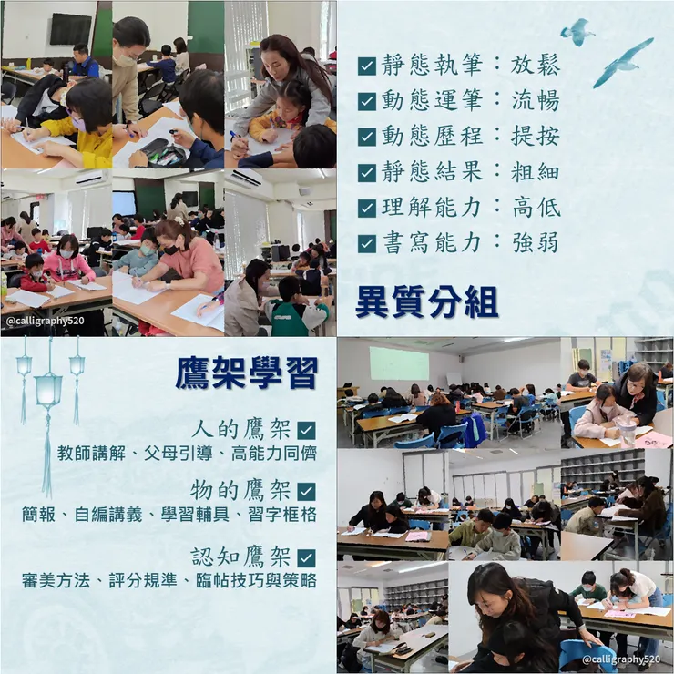 教學模式:應架學習、分組學習、聚焦學習