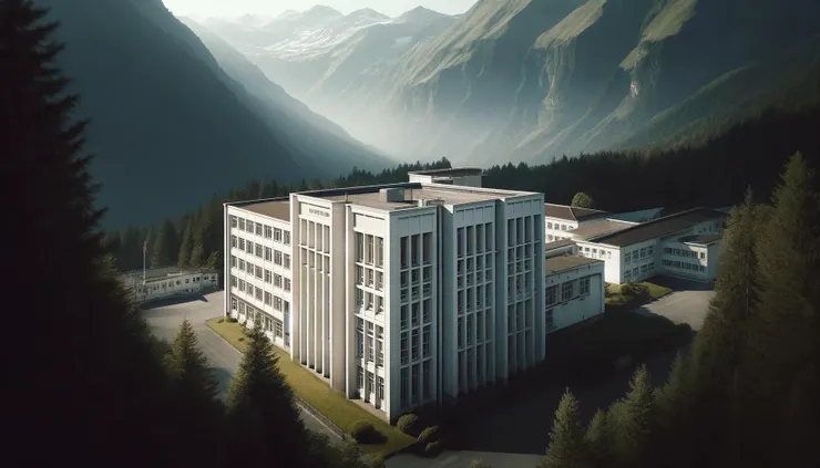 白色外牆的學校 - by AI 生成