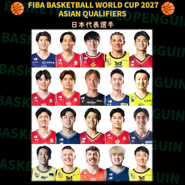 日本隊球員一覽（圖片來源：JBA）