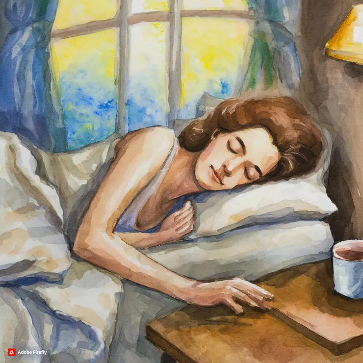 躺著睡覺的人(AI)