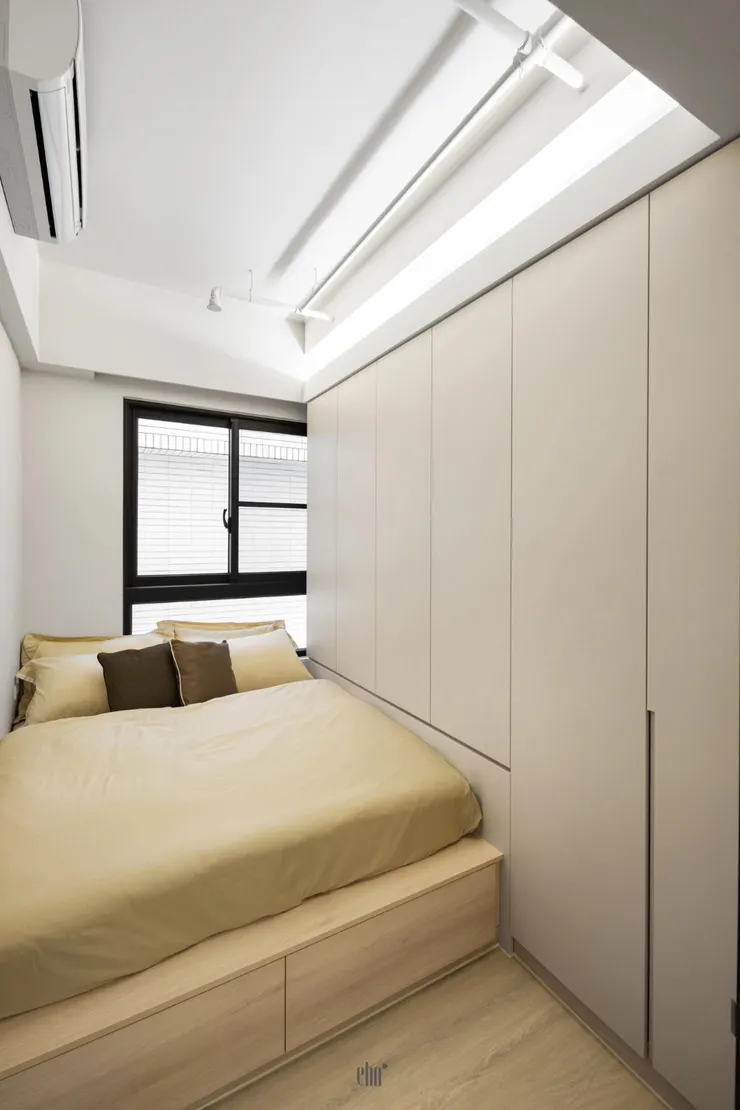 設計作品：欣橋之心，架高床架系統櫃