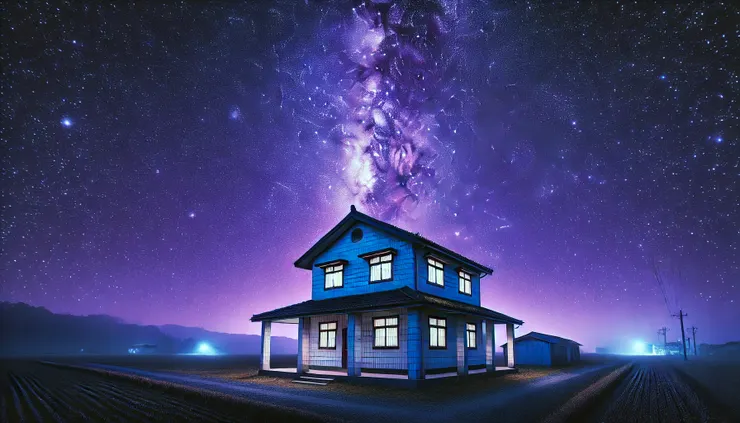 鎮公所前，不過夢境裡比較像鄉下的那種矮平房 - By AI