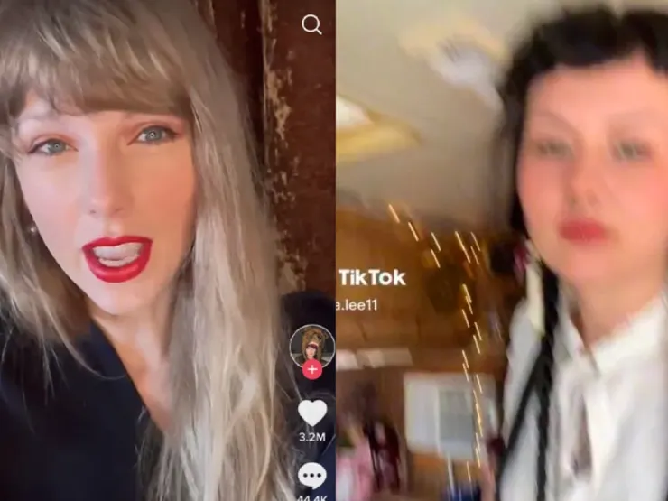 ▲ 千禧世代的 Taylor Swift 在拍攝時習慣將鏡頭先固定再按下錄影;而 Z 世代出生在數位原生時代習慣面對攝影鏡頭!(圖片來源:擷取自 TikTok)