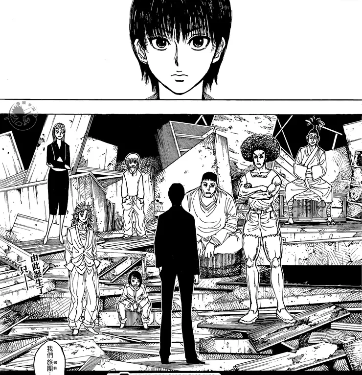 這是397話最後一幕，庫洛洛看起來應該不是14歲，而是差不多17-18歲。