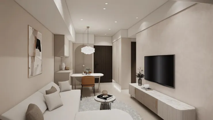 作品設計:美廳苑A5,客廳收納系統櫃樣式