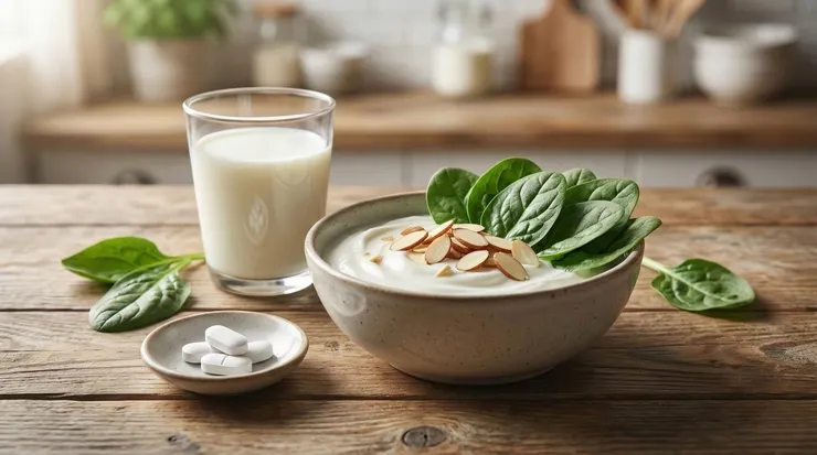 天然食物與碳酸鈣片的選擇。不同型態的鈣源，在消化道中的穩定性與腸胃接受度都不同