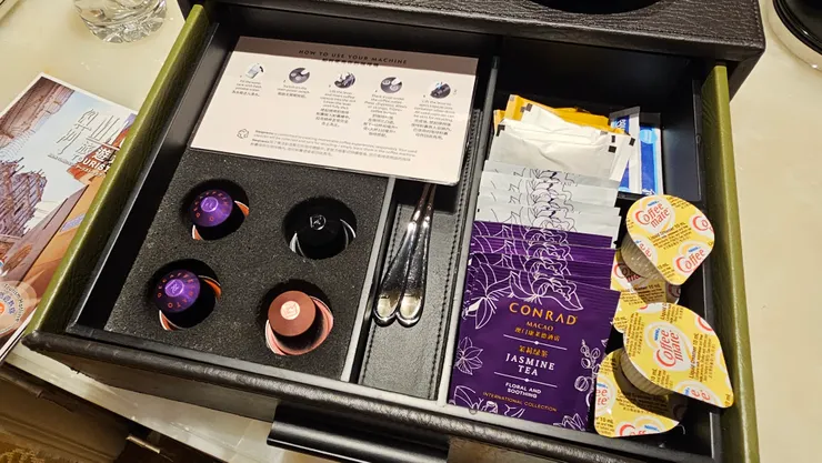澳門康萊德酒店也有膠囊咖啡可以喝!