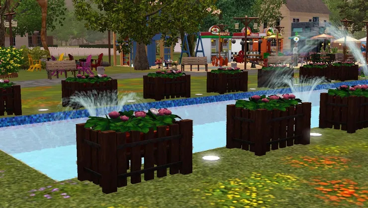 花槽也可算是盆栽，就種些嬌嫩的花朵。