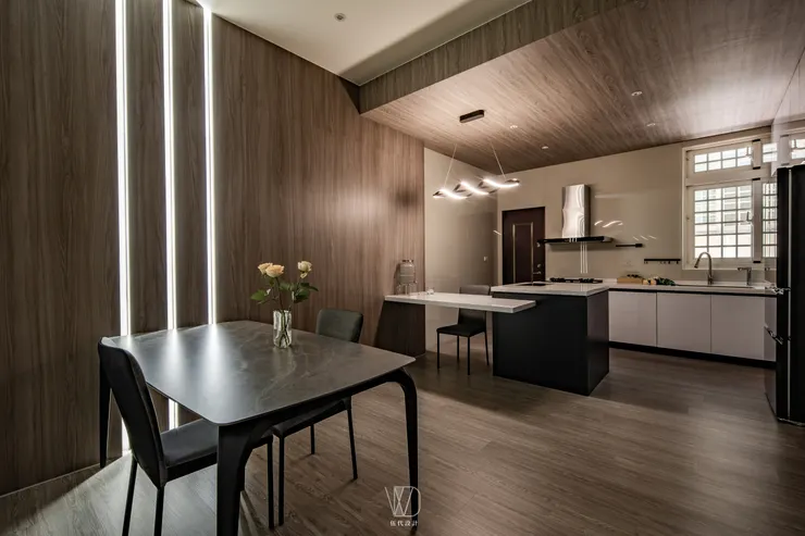 以森林感打造的廚房與餐廳